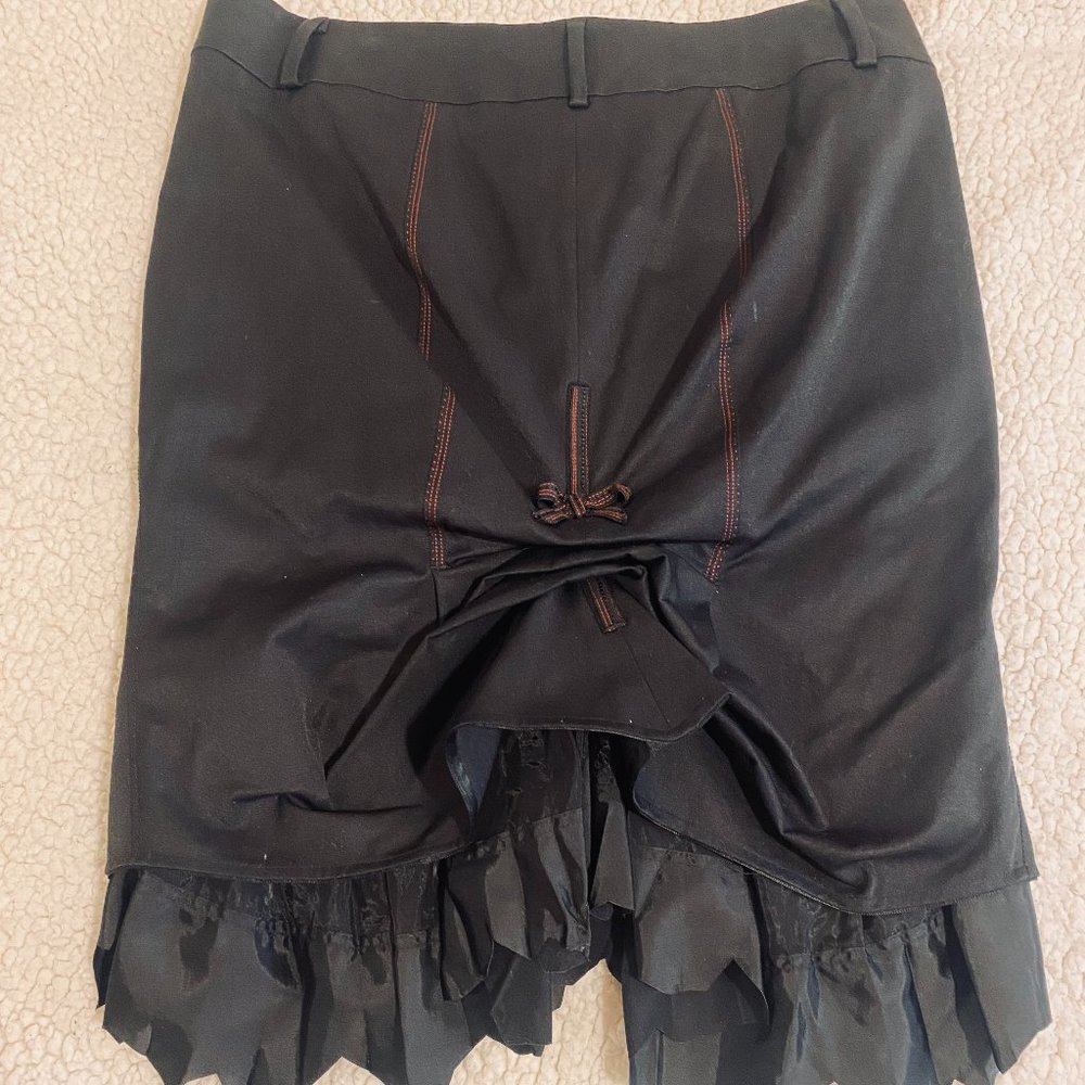 Marithe Francoise Girbaud  Ruffled Pencil Skirt